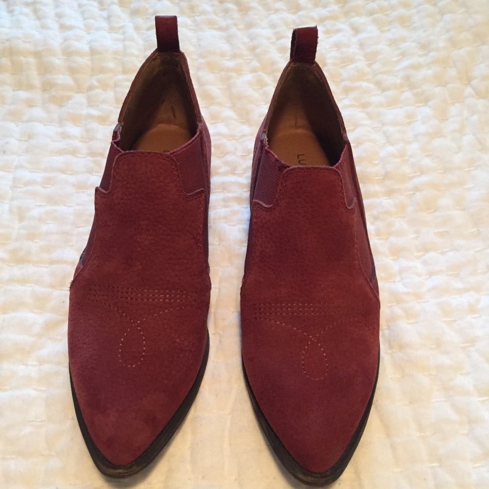 Red Suede mini booties